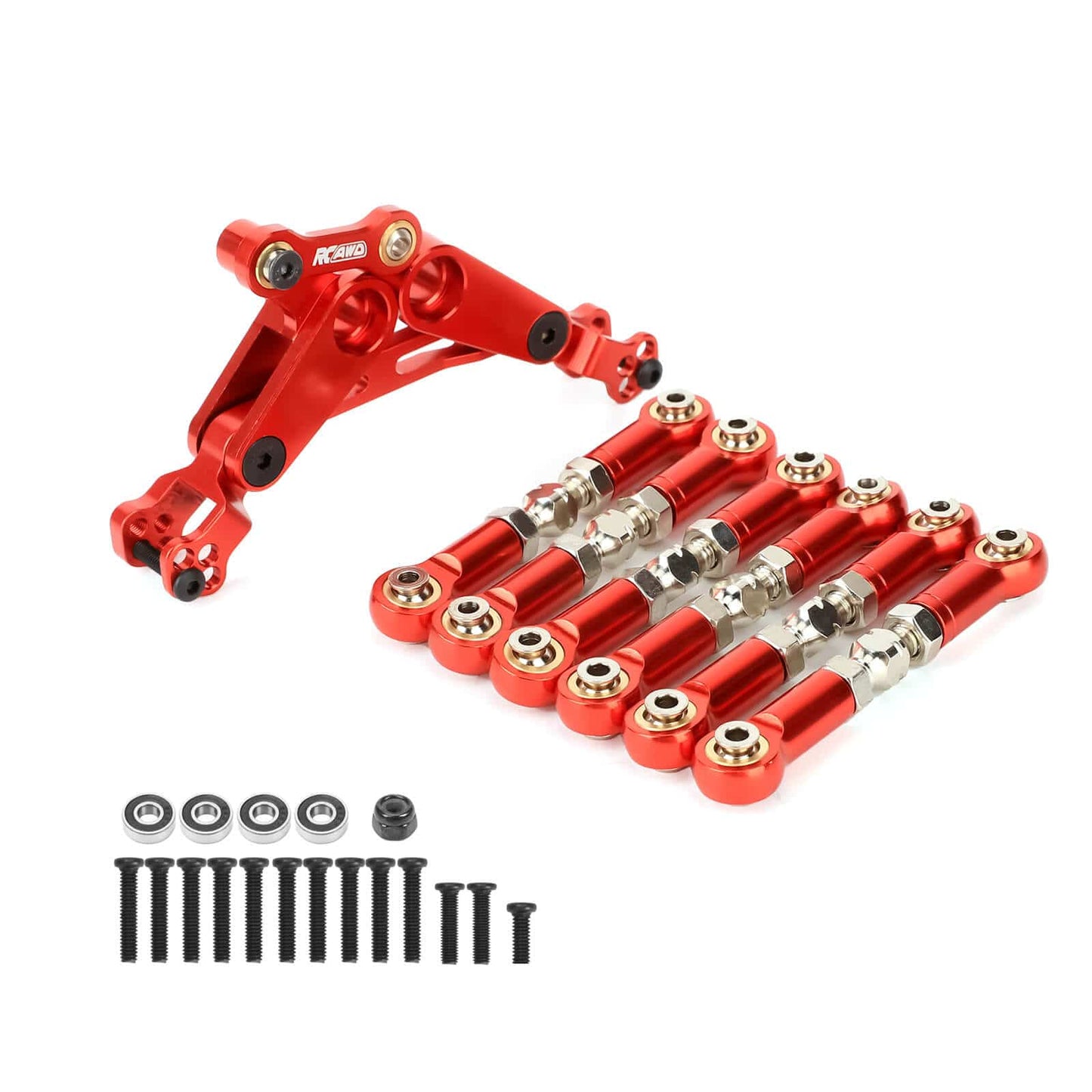 RCAWD ARRMA 3S Alloy Steering Parts Set RCAWD Arrma 1/10 Alum Alloy Steering Parts Set With 6pcs Metal Tie Rod Steering Link Linkage