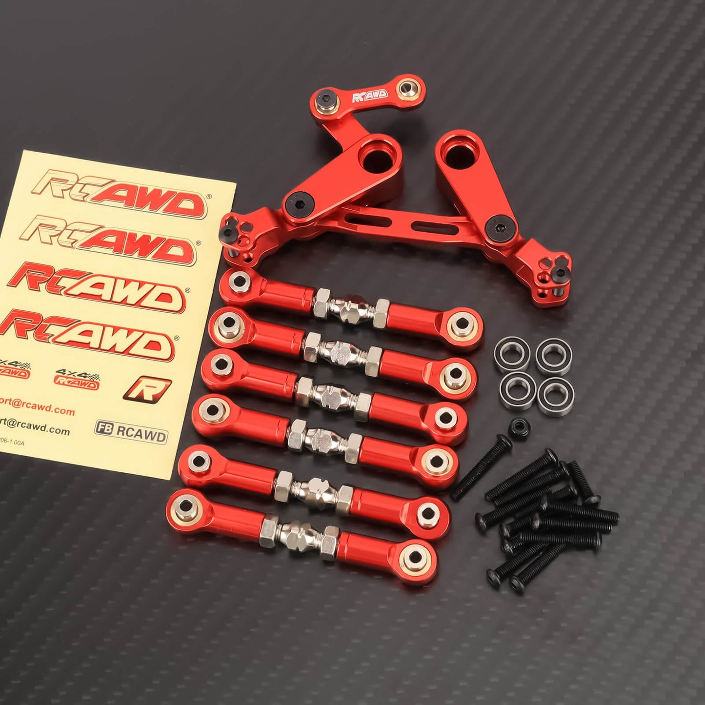 RCAWD ARRMA 3S Alloy Steering Parts Set RCAWD Arrma 1/10 Alum Alloy Steering Parts Set With 6pcs Metal Tie Rod Steering Link Linkage