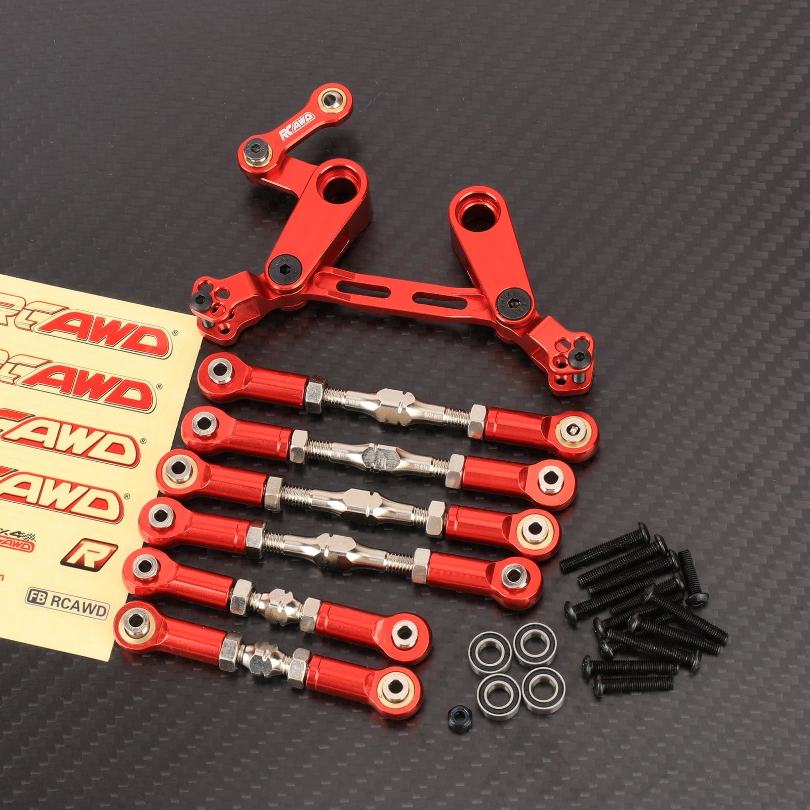 RCAWD ARRMA 3S Alloy Steering Parts Set RCAWD Typhon Alum Alloy Steering Parts Set With 6pcs Metal Tie Rod Steering Link Linkage