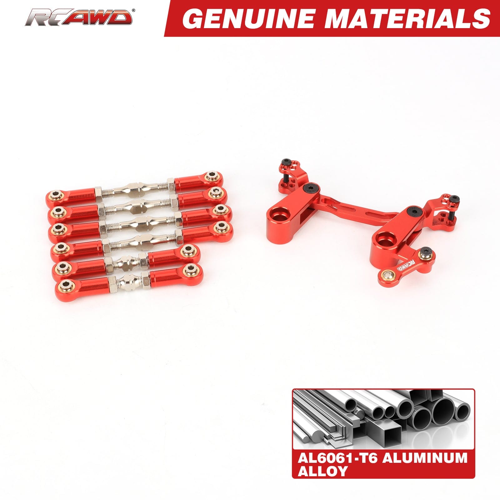 RCAWD ARRMA 3S Alloy Steering Parts Set RCAWD Typhon Alum Alloy Steering Parts Set With 6pcs Metal Tie Rod Steering Link Linkage