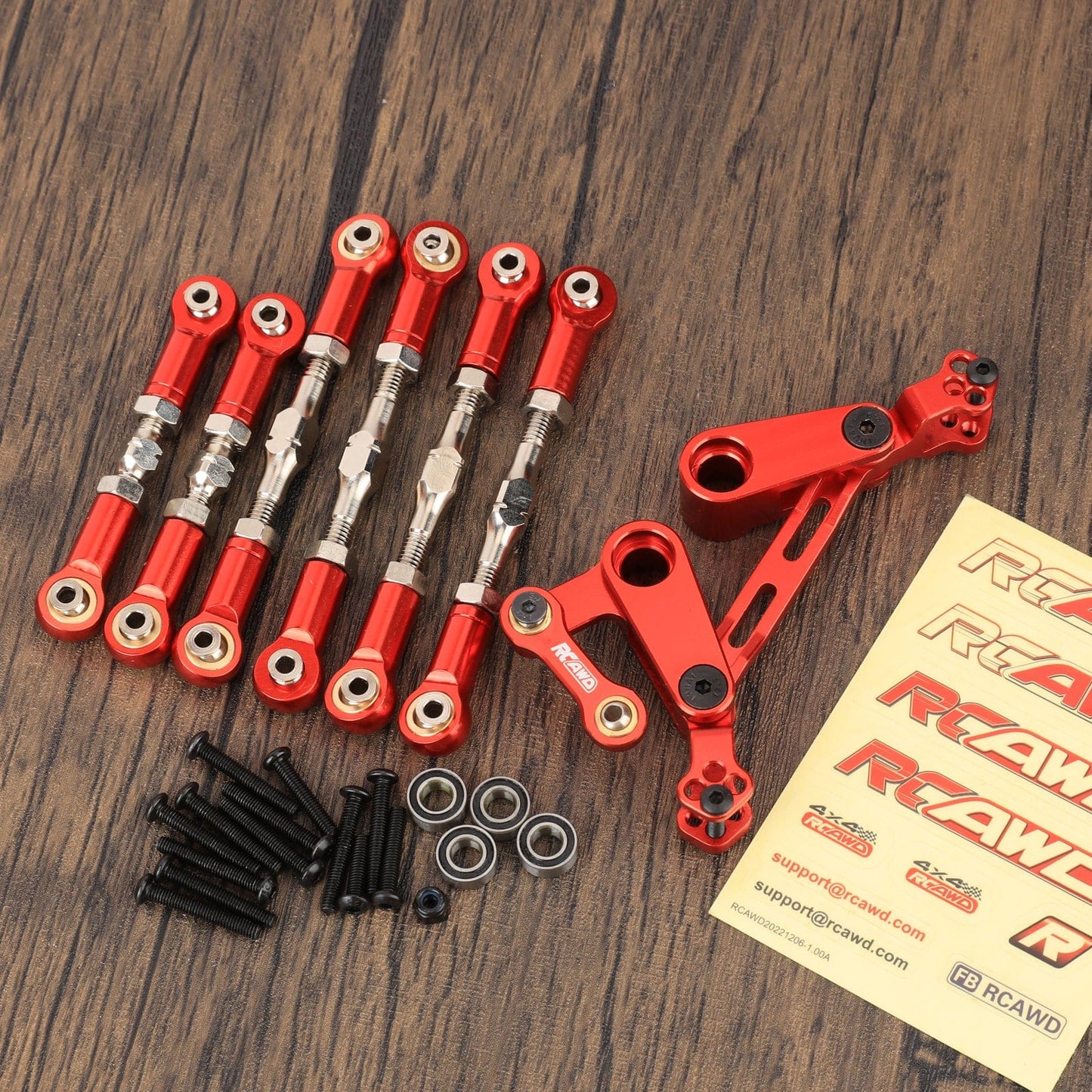 RCAWD ARRMA 3S Alloy Steering Parts Set RCAWD Typhon Alum Alloy Steering Parts Set With 6pcs Metal Tie Rod Steering Link Linkage