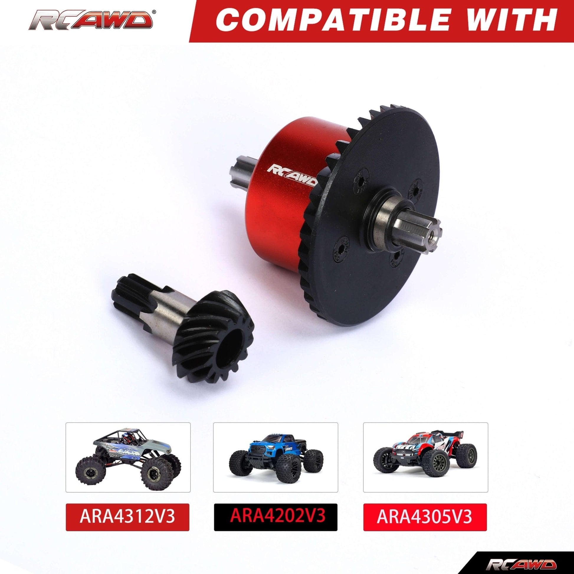 RCAWD ARRMA 3S ARA310956R RCAWD ARRMA 3s Upgrades 40CrMo 37T Helical Gears Differential 13T Diff Set