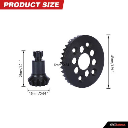 RCAWD ARRMA 3S Black RCAWD Arrma 3s Upgrades 37T 1.35Mod Steel Helical Bevel Diff Gear 13T input Gear