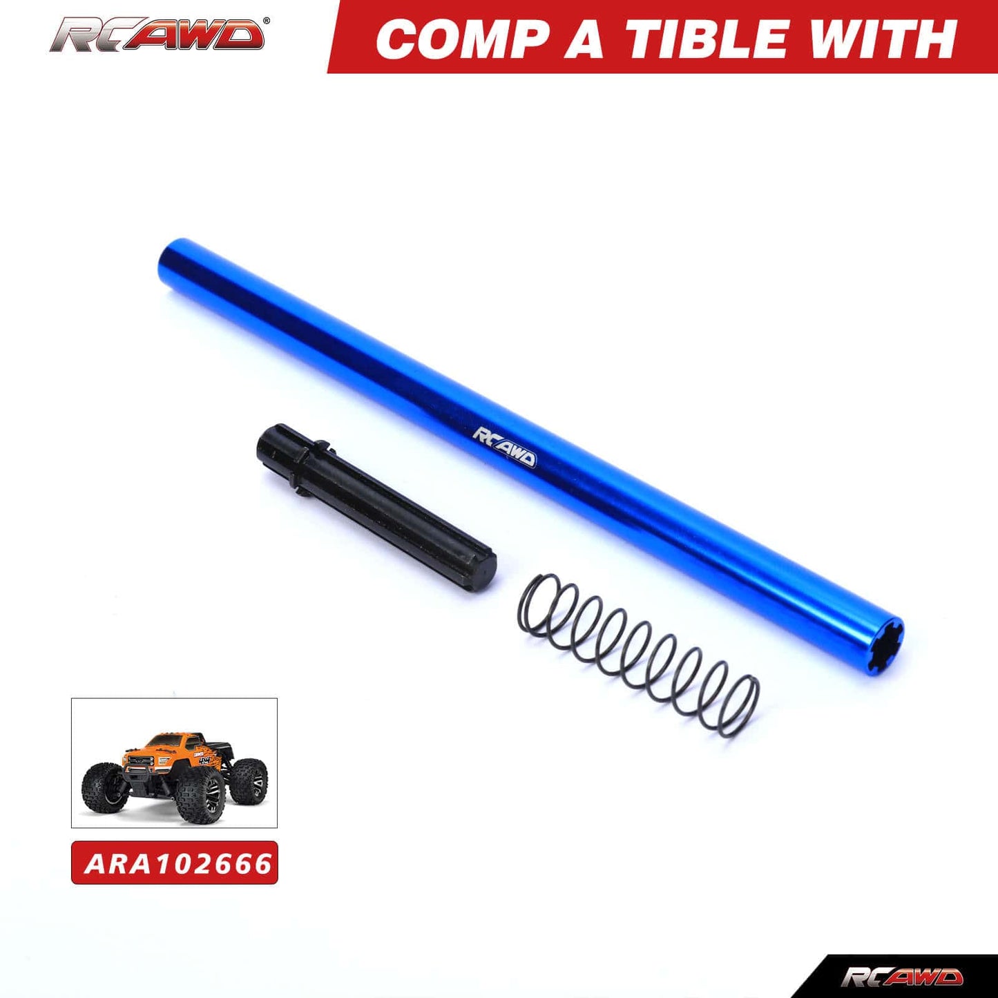 RCAWD Arrma 3S center driveshaft 164mm 14g for Granite VORTEKS B - ARAC3955 - RCAWD