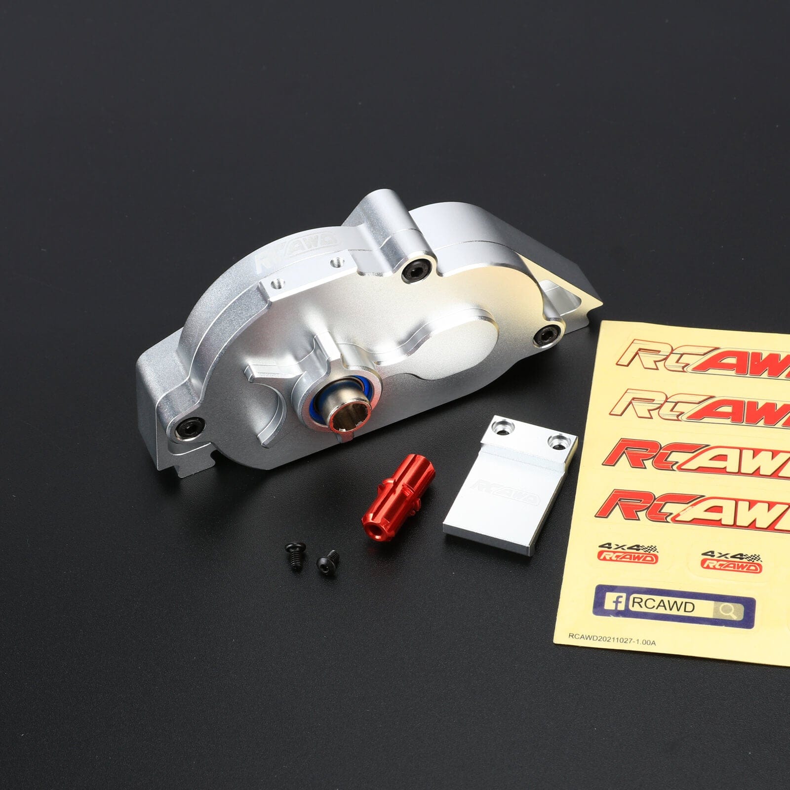 RCAWD ARRMA 3S Center Gearbox Assembly / Silver RCAWD Arrma 3S 4S 57T Aluminum Center Gearbox Assembly with Motor Mount