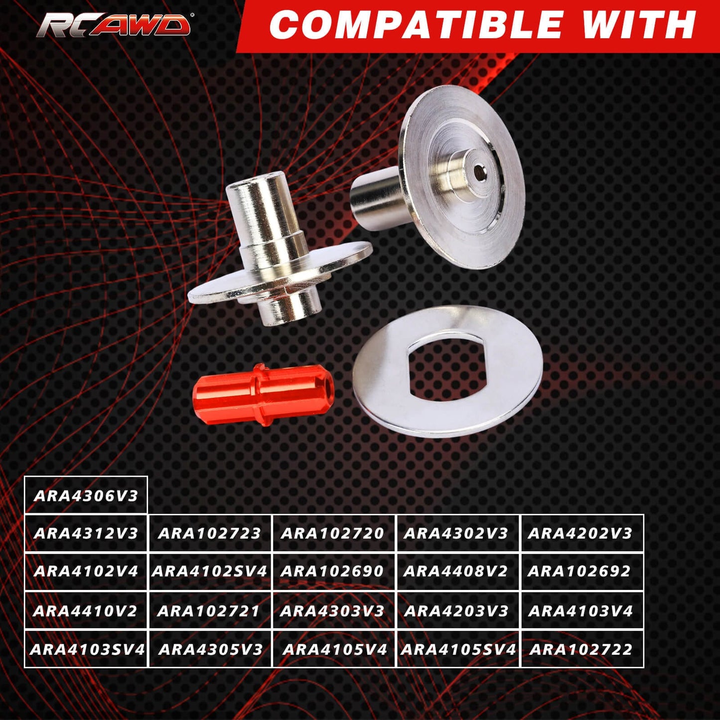 RCAWD ARRMA 3S D3-ARA310946S RCAWD Arrma 3s Upgrades #45 Steel Slipper Plate & Hub Set