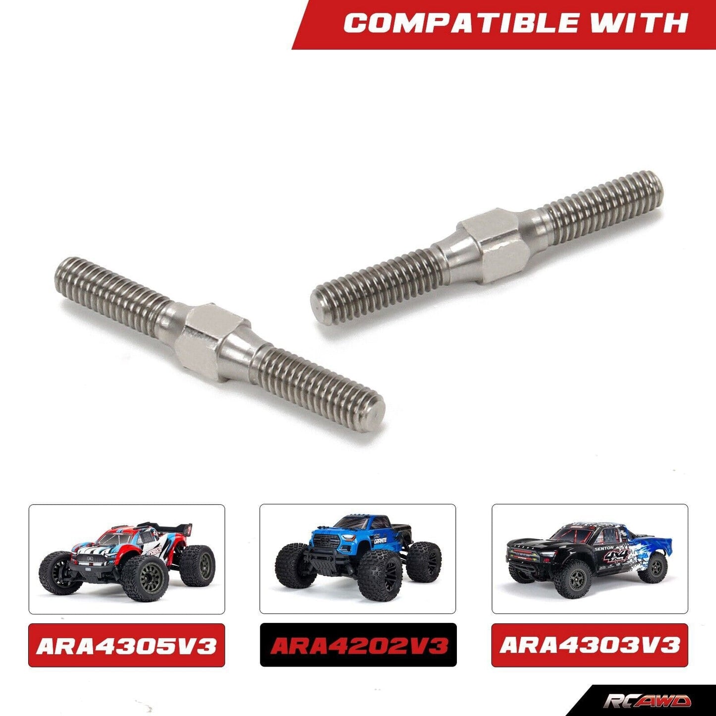 RCAWD ARRMA 3S M4*34MM RCAWD ARRMA 3S Turnbuckle Tie Rod Stainless Steel M4*34MM