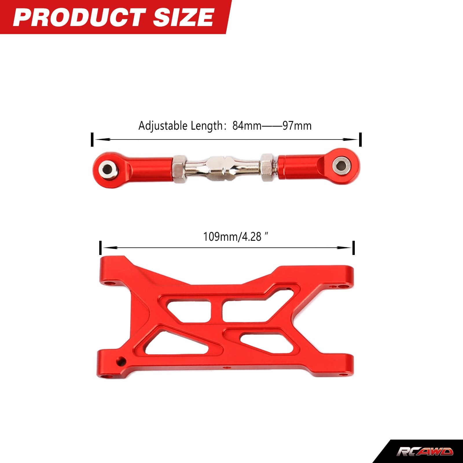 RCAWD ARRMA 3S RCAWD Arrma 1/10 Gorgon 4X2 Mega 550 Upgrades Rear Hub Wheel Hex and 10mm Extened Rear Suspension Arms Links
