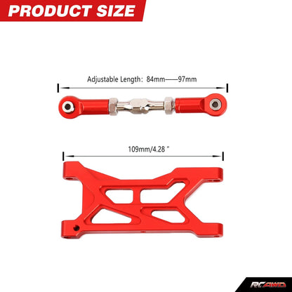 RCAWD ARRMA 3S RCAWD Arrma 1/10 Gorgon 4X2 Mega 550 Upgrades Rear Hub Wheel Hex and 10mm Extened Rear Suspension Arms Links