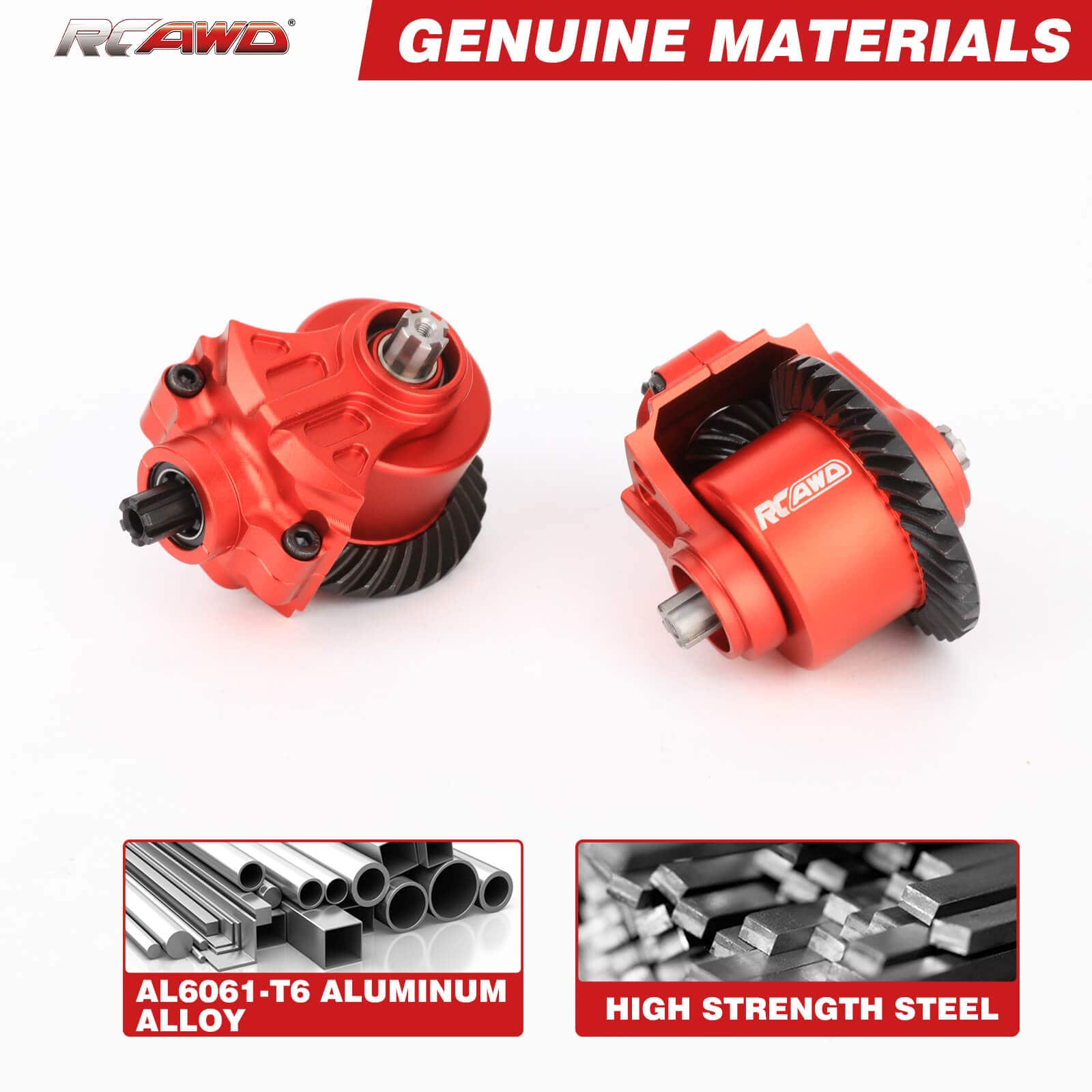 RCAWD ARRMA 3S RCAWD Arrma 34T/14T Steel Front Rear Helical Gears Differential Assemblies Set