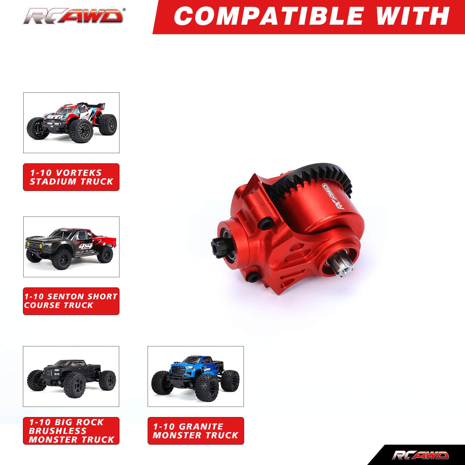 Custodia Differenziale In Metallo Diff Gear 37T Ingranaggio Di Ingresso 13T For ARRMA 1/10 Kraton - Foto 9