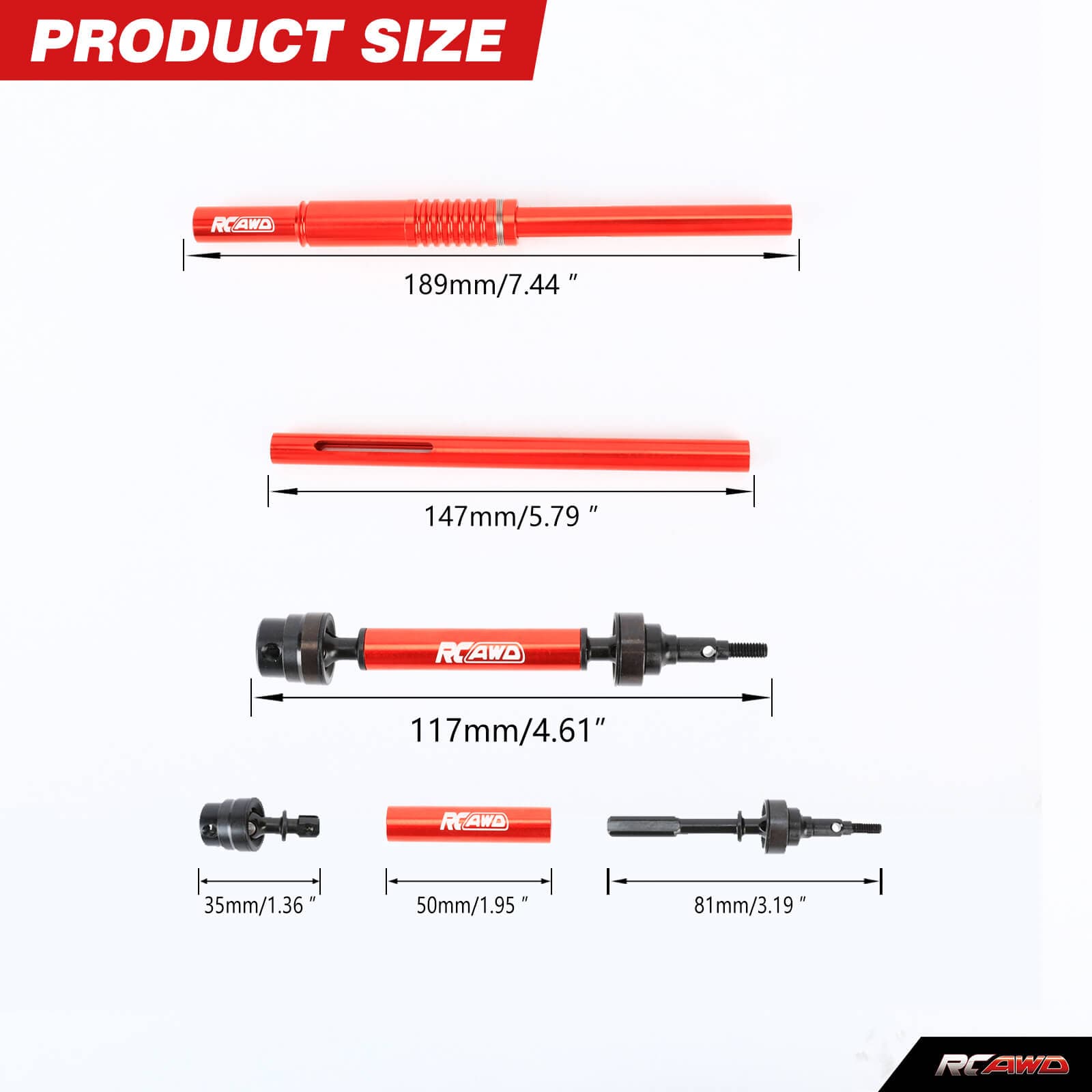 RCAWD ARRMA 3S RCAWD Arrma 3S Center Driveshaft & Composite Slider Driveshaft Set for Granite VORTEKS