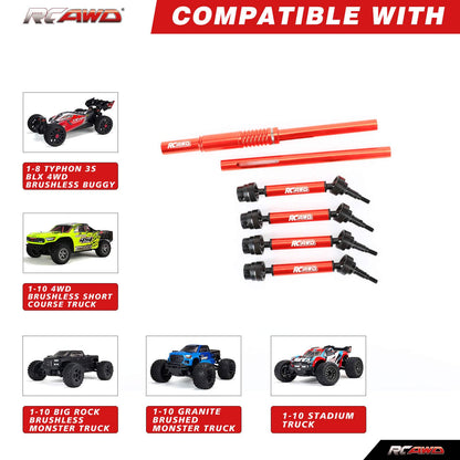 RCAWD ARRMA 3S RCAWD Arrma 3S Center Driveshaft & Composite Slider Driveshaft Set for Granite VORTEKS