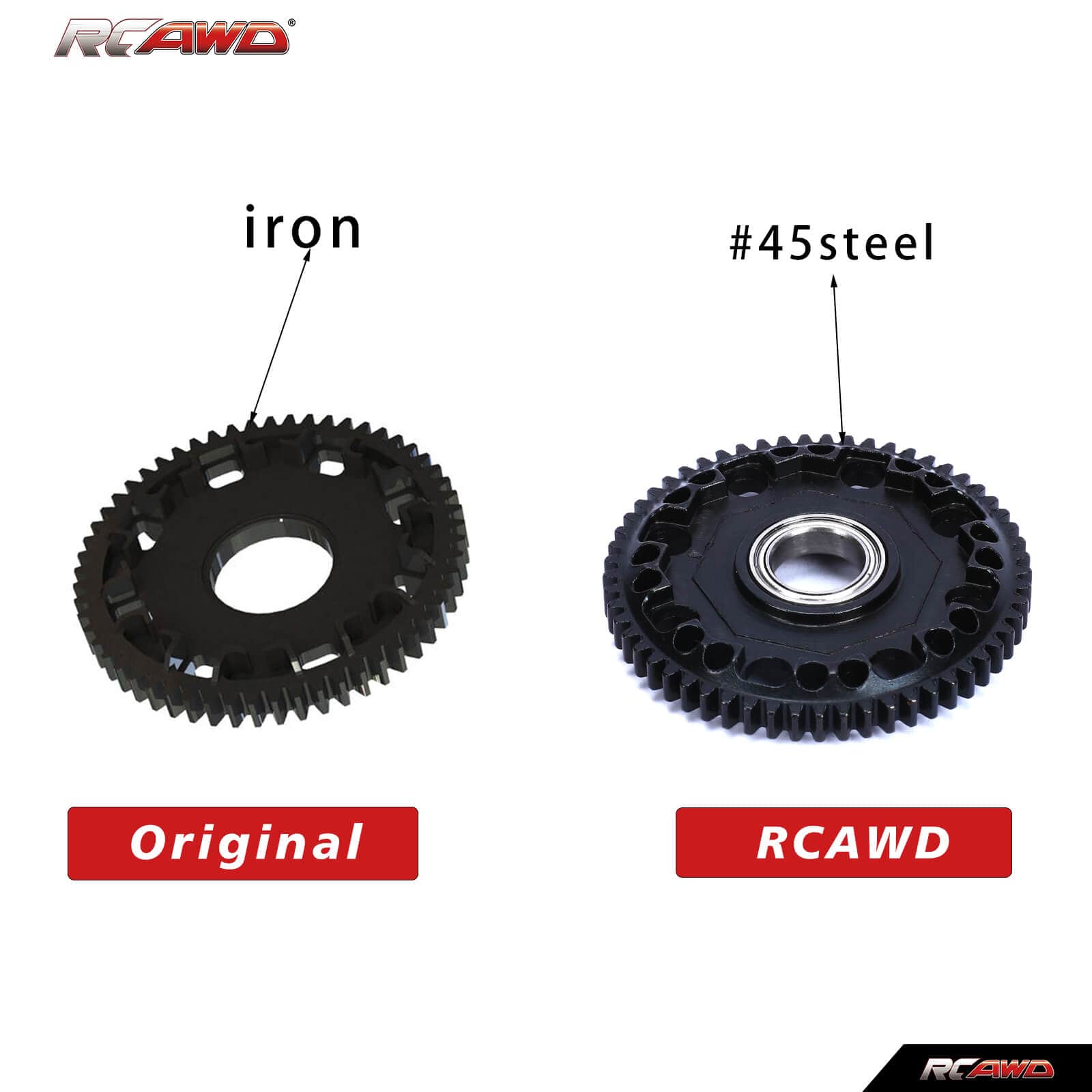 RCAWD ARRMA 3S RCAWD Arrma 3s Upgrade Steel 57T 0.8Mod Spur Gear with Bearing