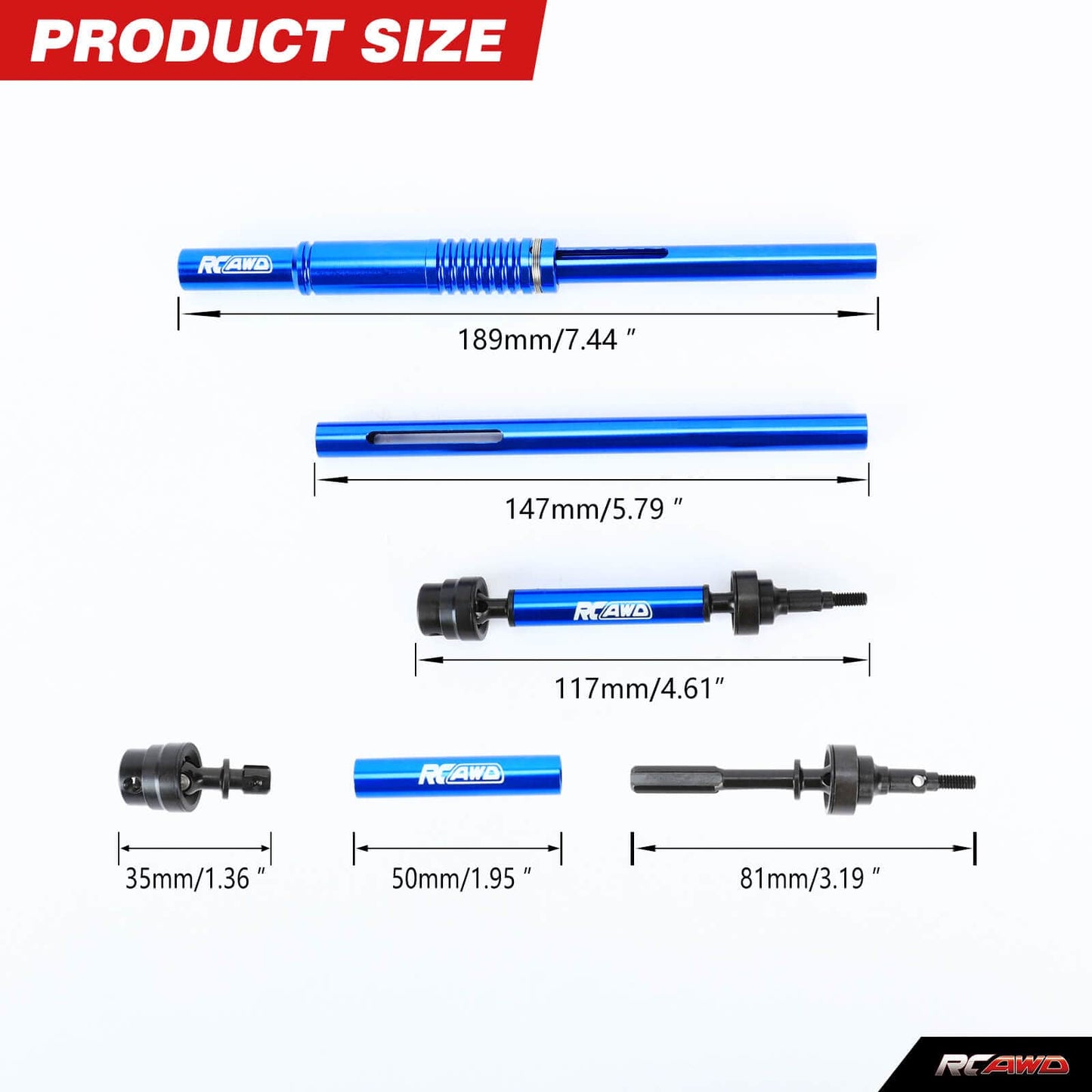 RCAWD ARRMA 3S RCAWD Arrma 3S Upgrades Center Driveshaft & Composite F/R Slider Driveshaft Set for Granite VORTEKS