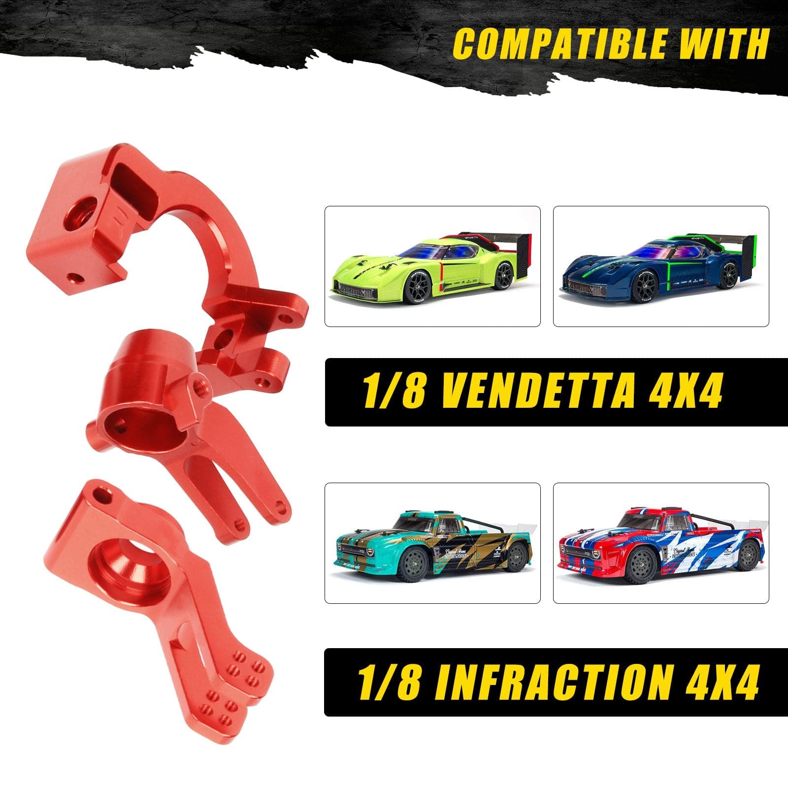 RCAWD ARRMA 3S RCAWD ARRMA Infraction Vendetta 3S upgrade Rear C Steering Hub Carrier