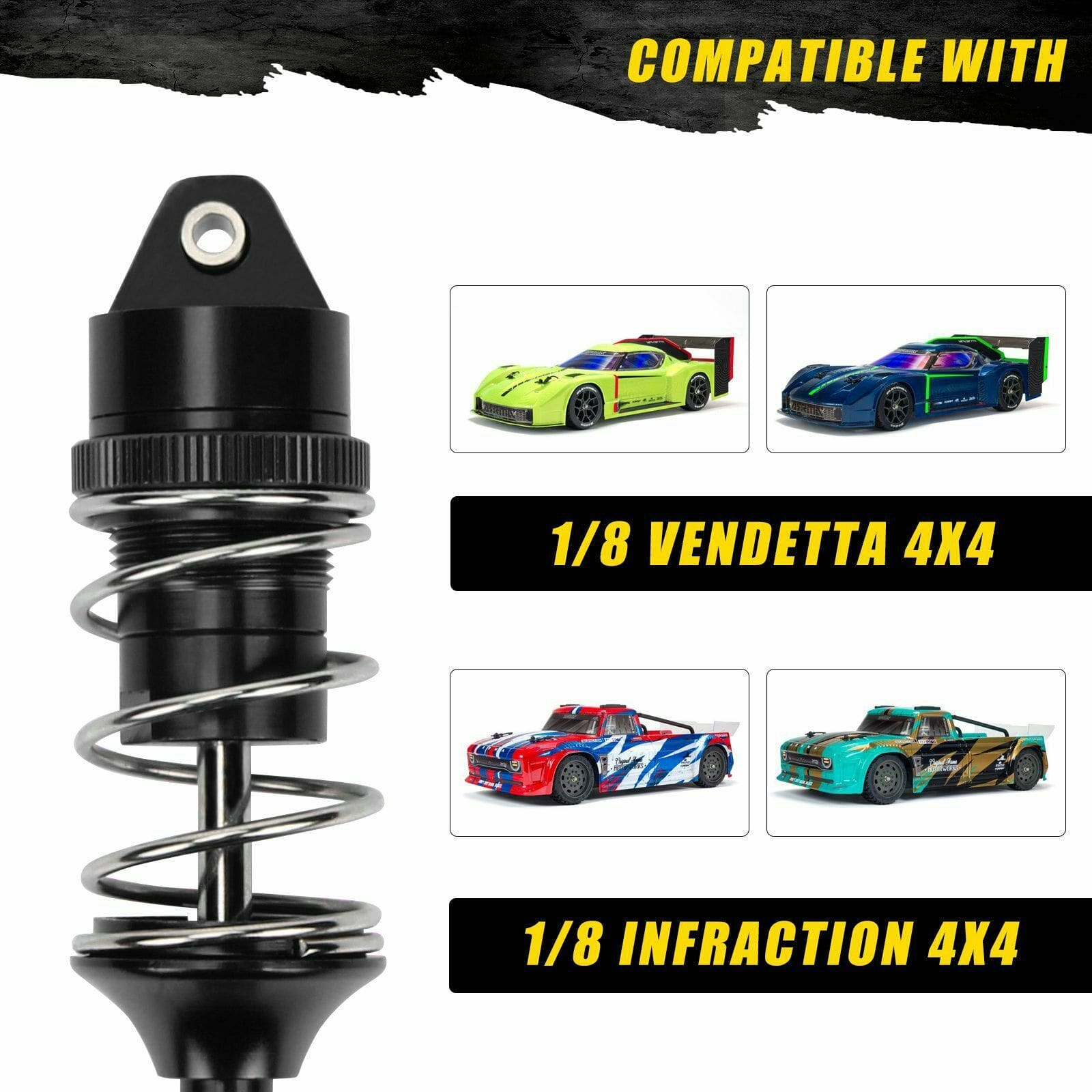 RCAWD ARRMA 3S RCAWD ARRMA Infraction Vendetta 3S upgrades Full Metal Shocks ARA330701