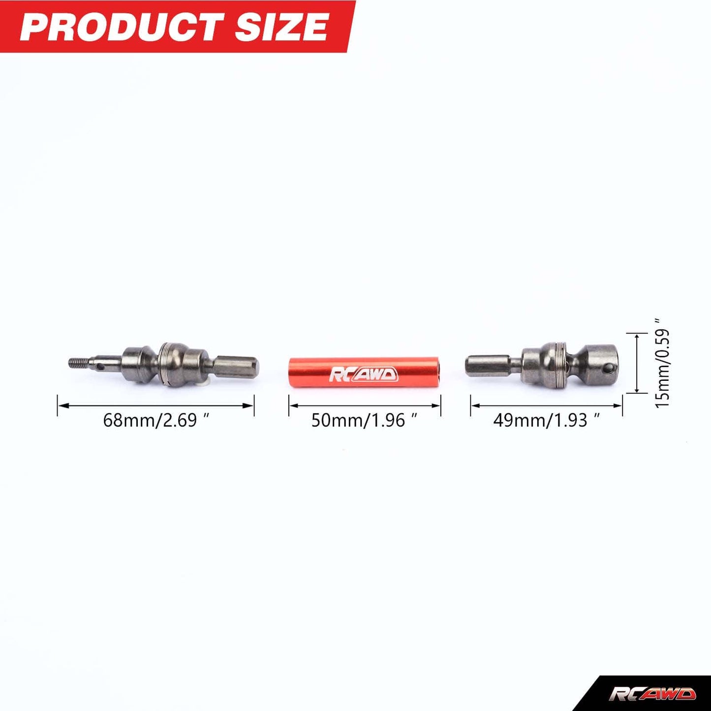 RCAWD ARRMA 3S RCAWD Arrma New Big Rock 3S CV Drive Shaft ARA4312V3 ARAC4043
