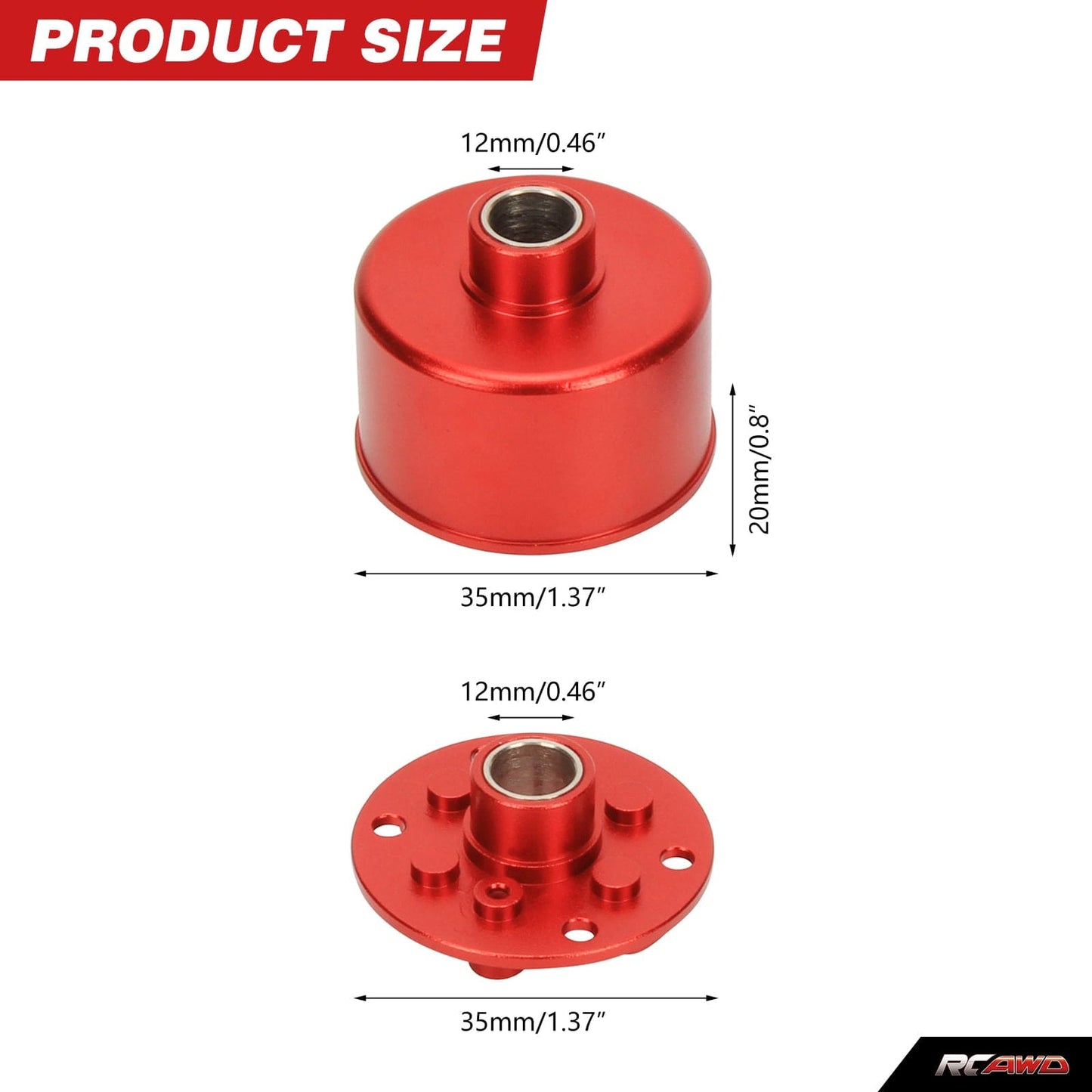 RCAWD ARRMA 3S Red RCAWD ARRMA 3s 4s Diff case set Aluminum alloy ARA311154R