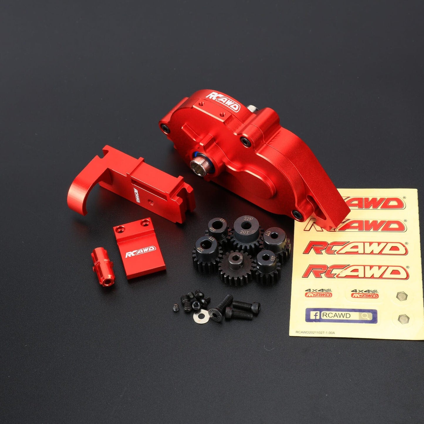 RCAWD ARRMA 3S Red RCAWD Arrma 3S Power Module & Metal Slipper Set for Vorteks Senton Granite