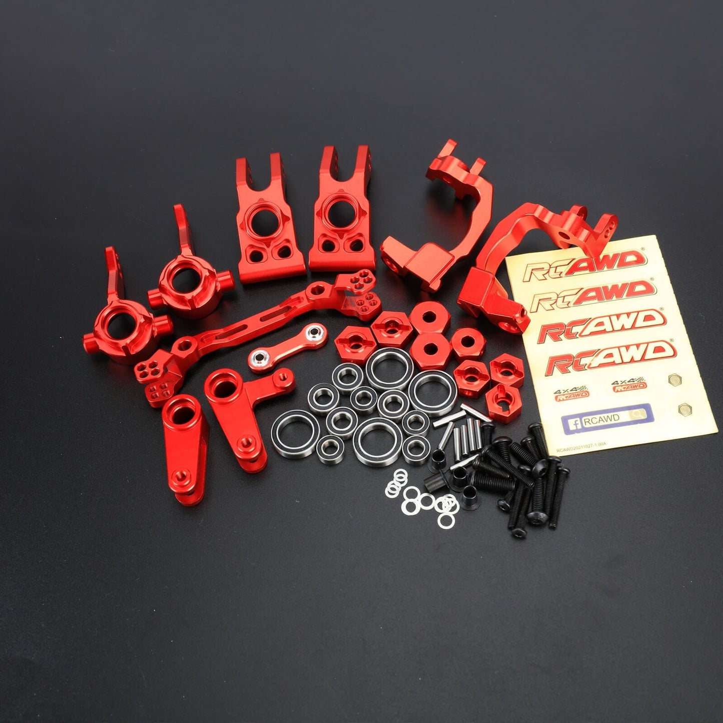 RCAWD ARRMA 3S Red RCAWD ARRMA 3s Steering Components & Hex Complete Set for 1/10 Mega Vorteks Senton Upgrades