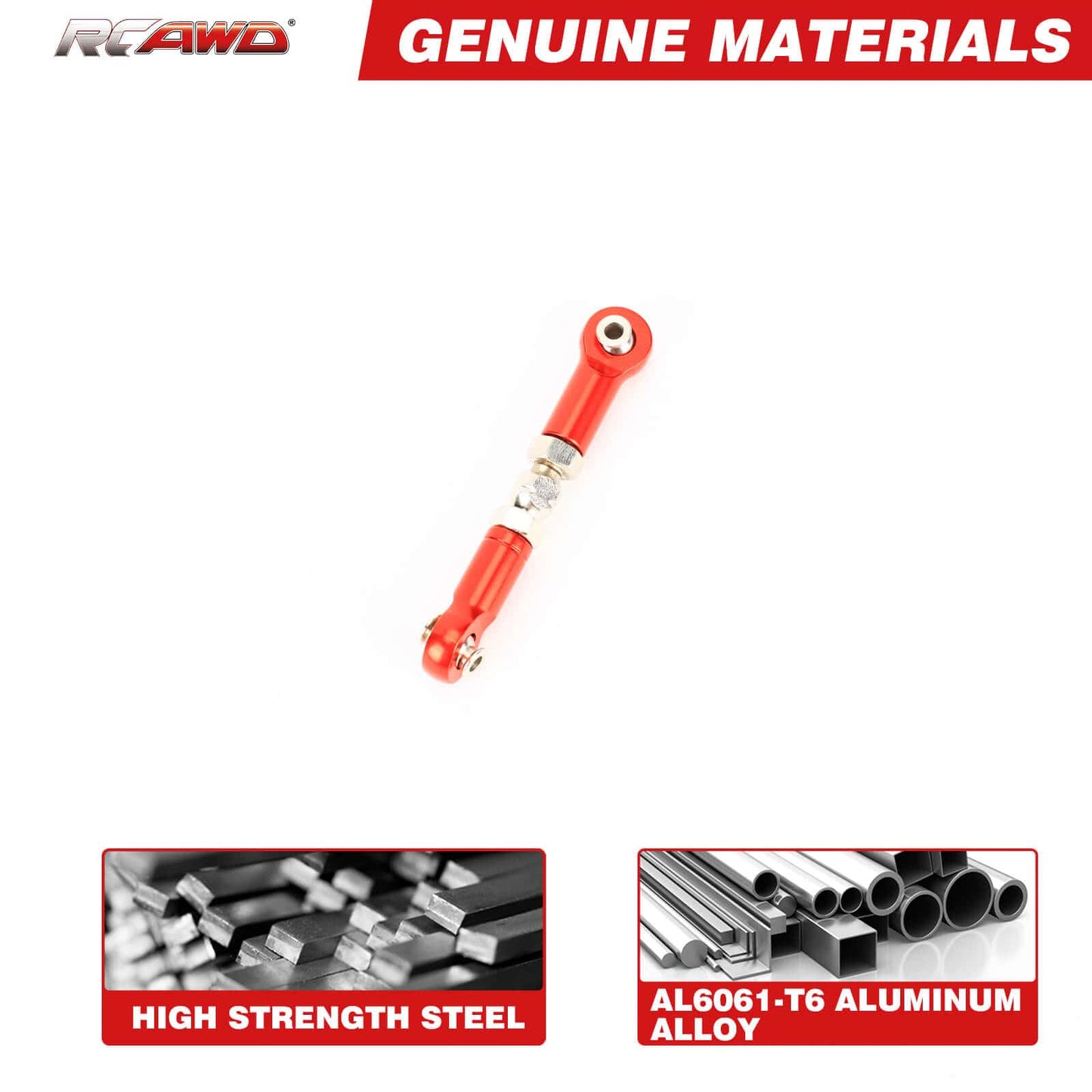 RCAWD ARRMA 3S Red RCAWD Arrma 3S  Vorteks Senton Granite Upgrades Thickened Assembled Turnbuckles Link Set