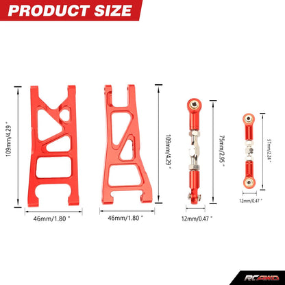 RCAWD ARRMA 3S Red RCAWD Arrma GRANITE VORTEKS 3S Widen Suspension Arms & Links Set