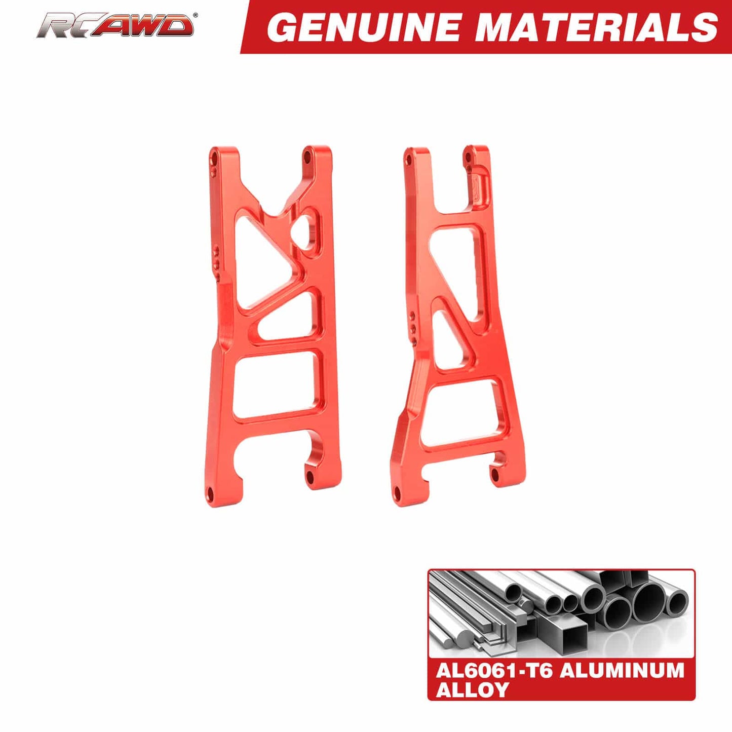 RCAWD ARRMA 3S Red RCAWD Arrma GRANITE VORTEKS 3S Widen Suspension Arms & Links Set