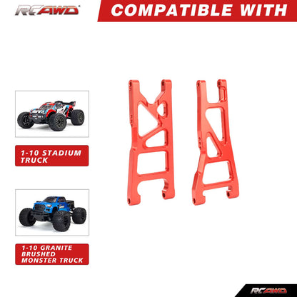 RCAWD ARRMA 3S Red RCAWD Arrma GRANITE VORTEKS 3S Widen Suspension Arms & Links Set