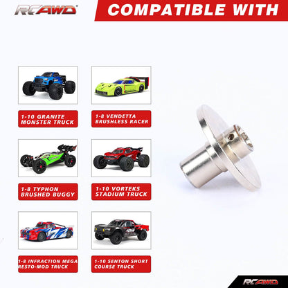 RCAWD ARRMA 3S silver RCAWD Arrma Upgrades Parts 3s Slipper Hub Set for Grannite Senton Big Rock