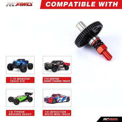 RCAWD ARRMA 3S Sku RCAWD ARRMA 3s Upgrades 50T 0.8 Mod Heavy Gear Slipper Set with Pinion Gear for Grannite Senton Big Rock