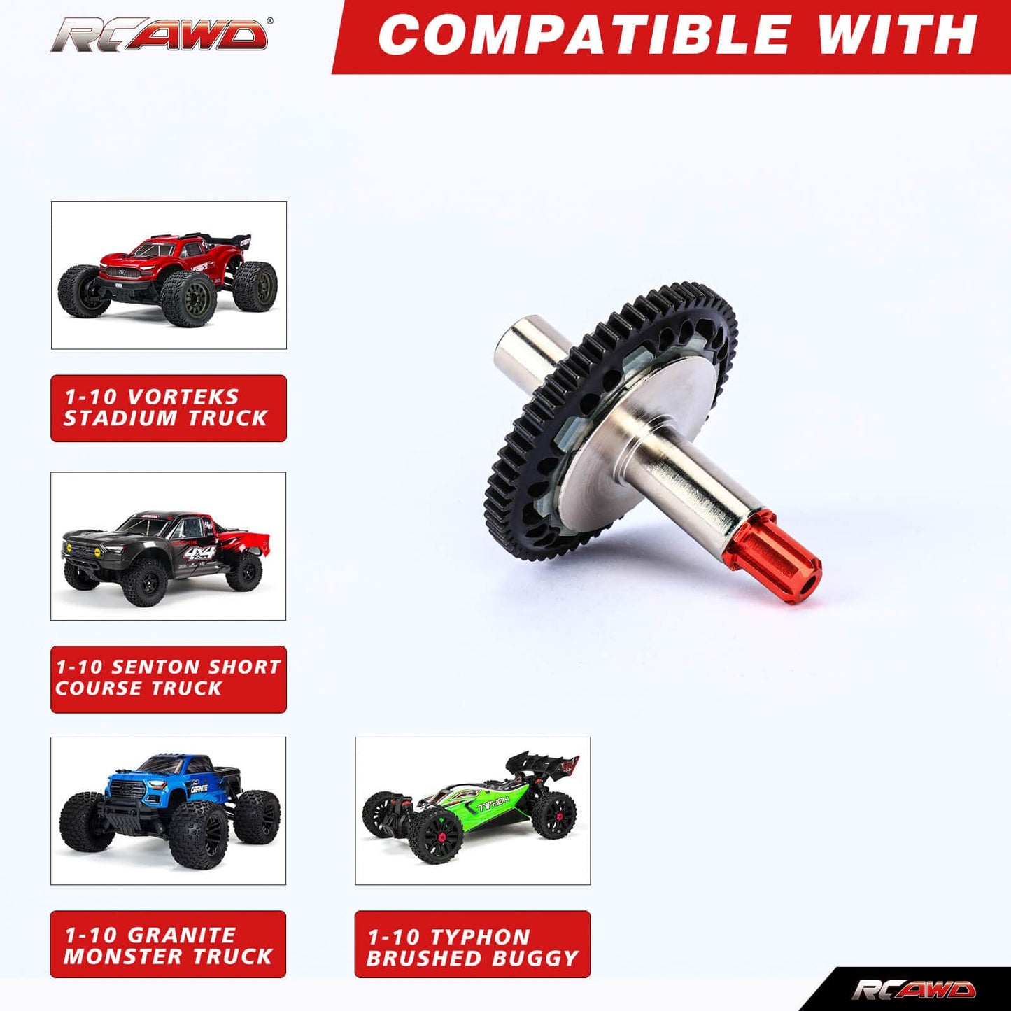 RCAWD ARRMA 3S Sku RCAWD ARRMA 3s Upgrades 57T Heavy Gear Slipper Set with Pinion Gear for Grannite Senton Big Rock