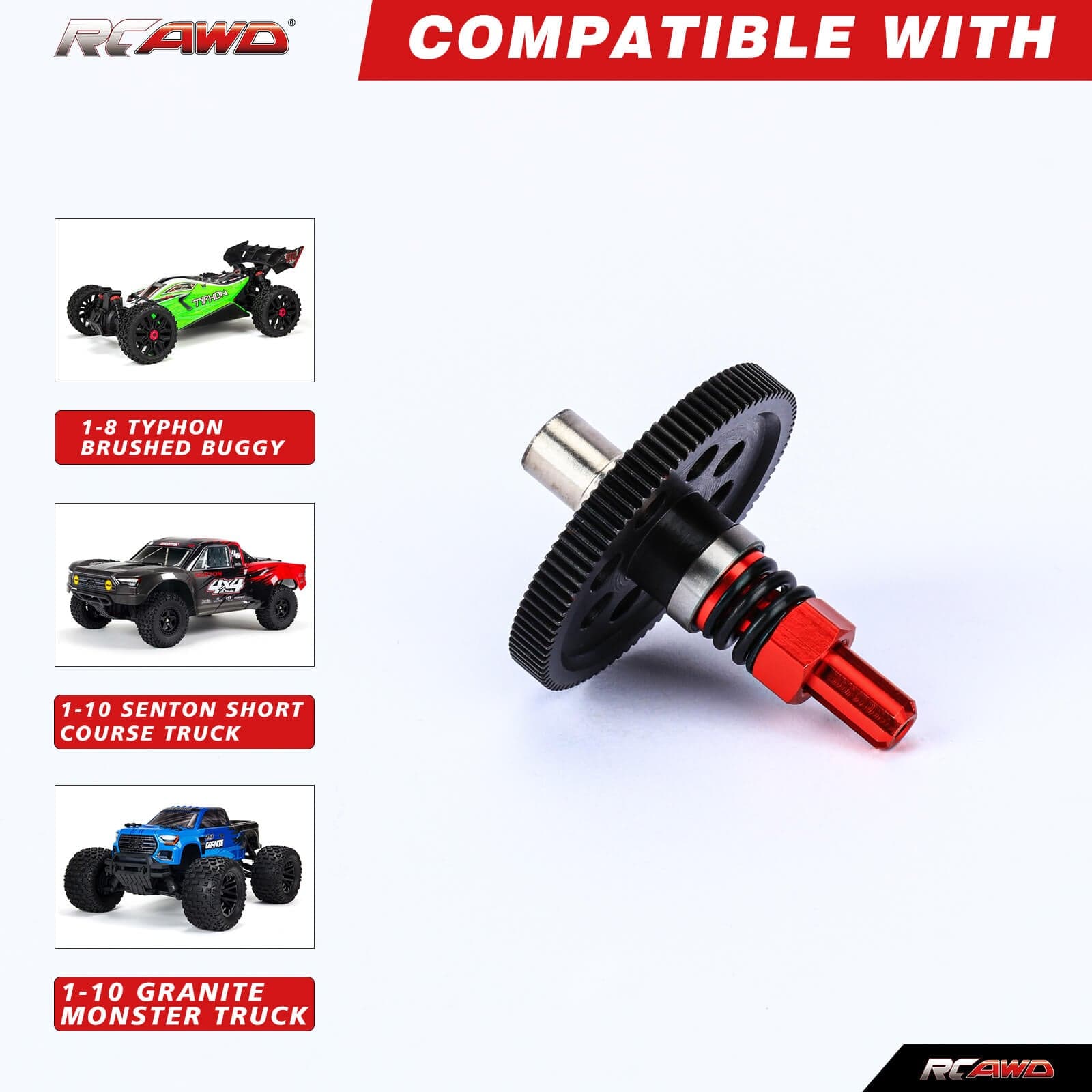 RCAWD ARRMA 3S Sku RCAWD ARRMA 3s Upgrades 91T Center Slipper Set for Grannite Senton Big Rock