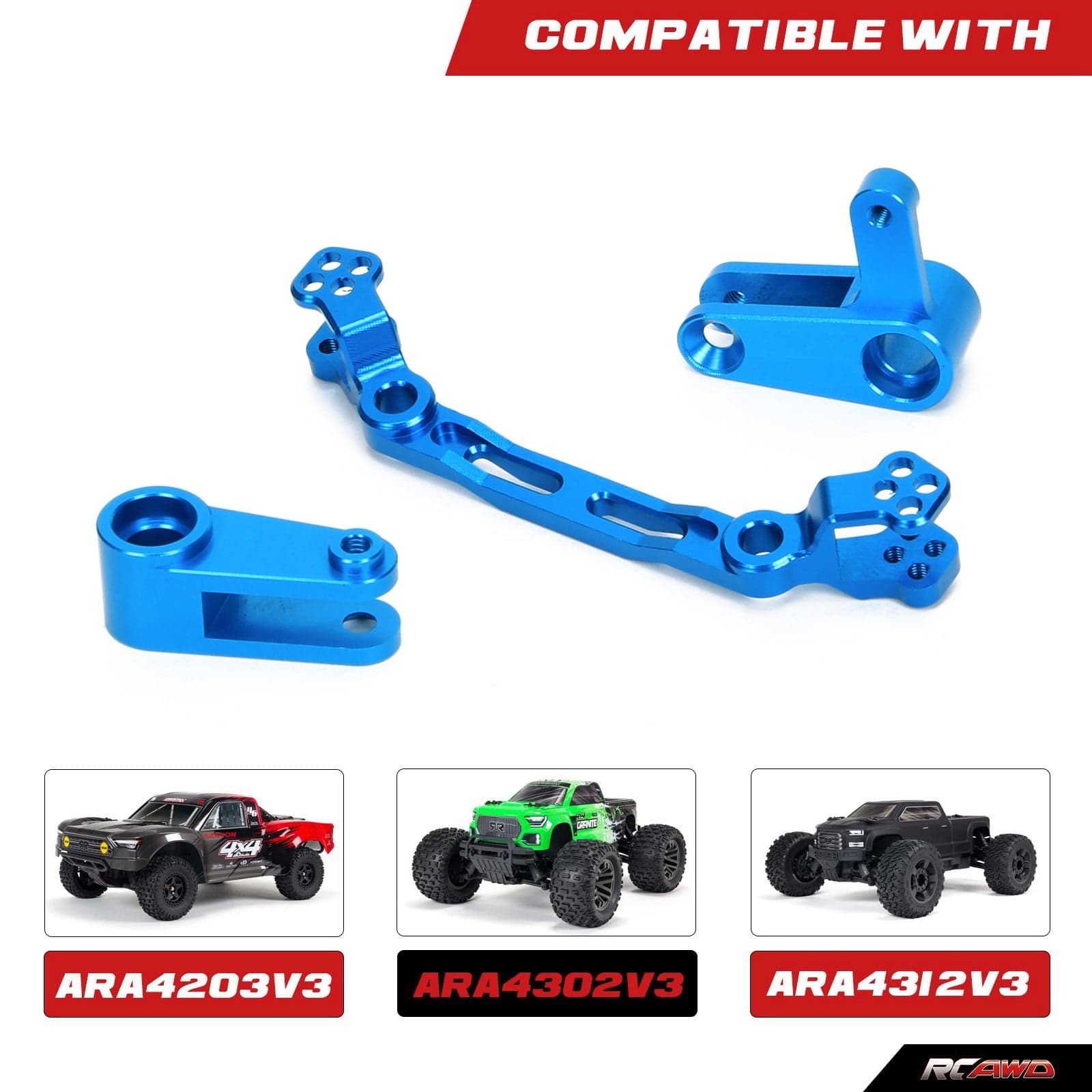 RCAWD Arrma 3S Steering Set for Typhon Vorteks Granite - RCAWD