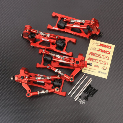 RCAWD ARRMA 3S The widened version 109×55MM RCAWD Steel Front Rear Suspension Arms Set with Tie Rod Steering Link Linkage For Arrma 1/10 1/8 3S Upgrade Parts