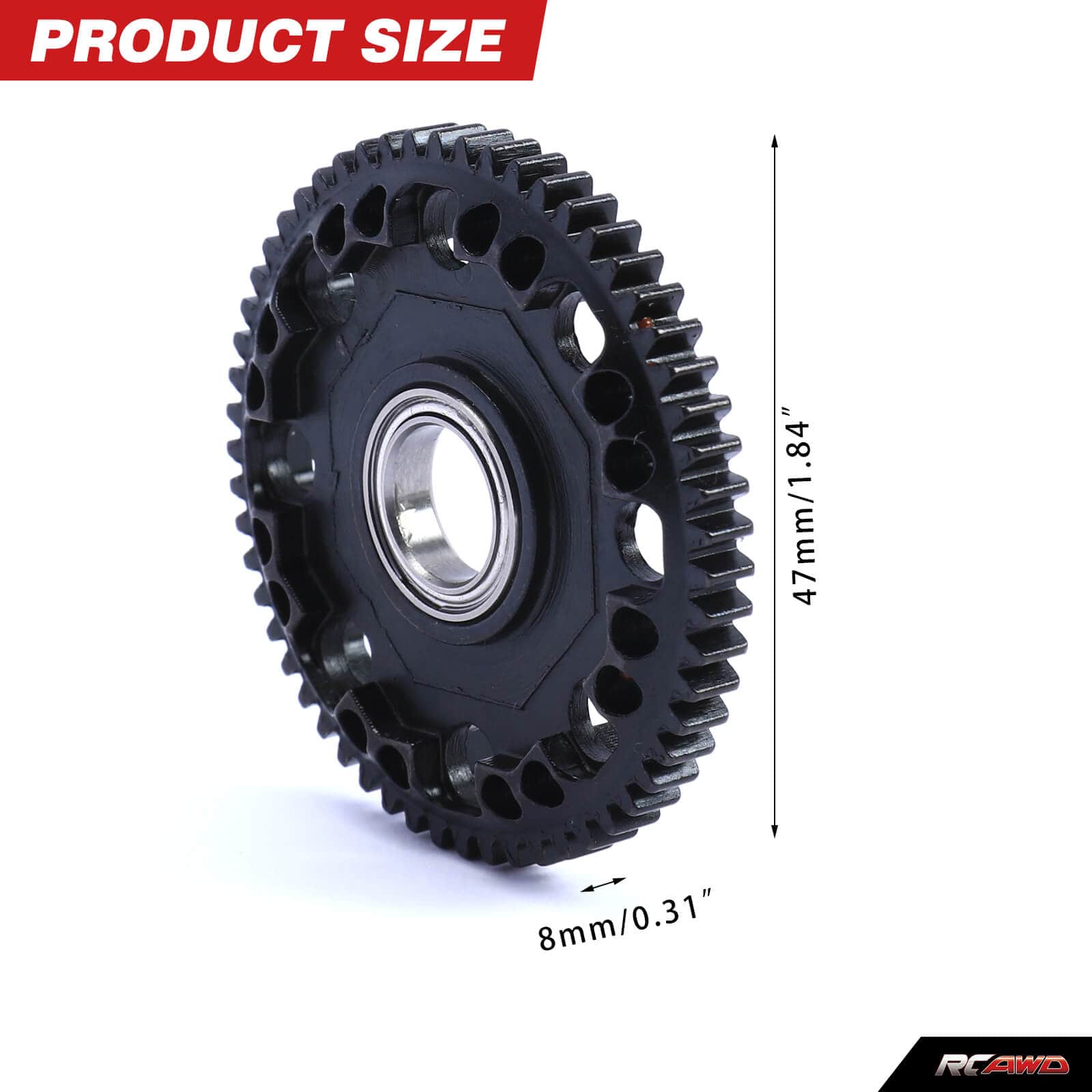 RCAWD Arrma 3s Upgrade Steel 57T 0.8Mod Spur Gear with Bearing - RCAWD