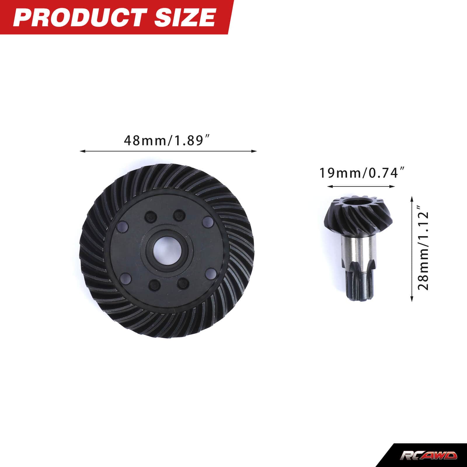 RCAWD arrma 3s&4s&Mega550 40CrMo super heavy duty Steel Helical Diff Ring Pinion (37T/13T) HRAATF9337BL - RCAWD