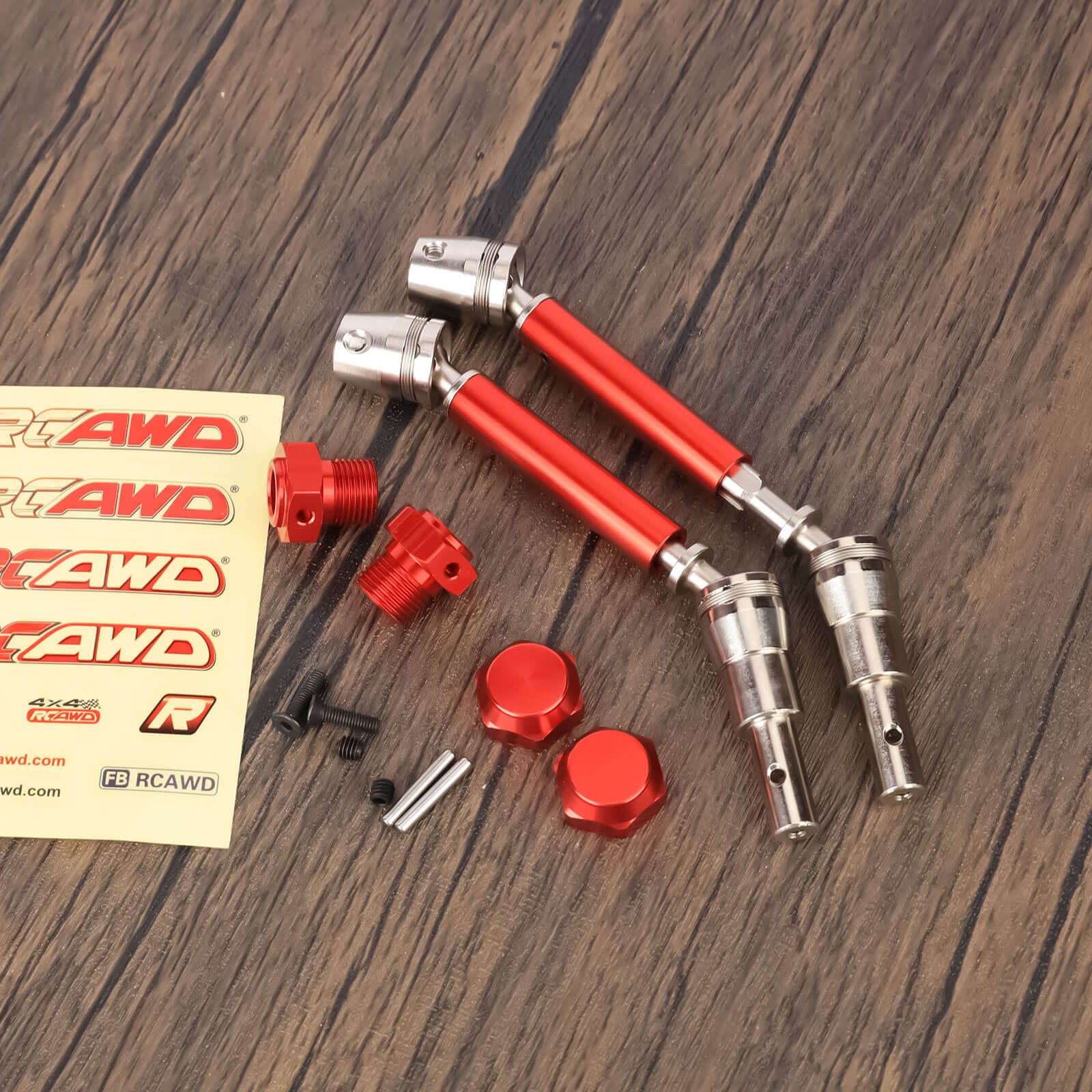 RCAWD ARRMA 4S 2PCS / Red RCAWD Arrma Mojave 127MM Alum Alloy CVD Slider Set With DriveShaft For Arrma 1/8 4S Upgrade Parts