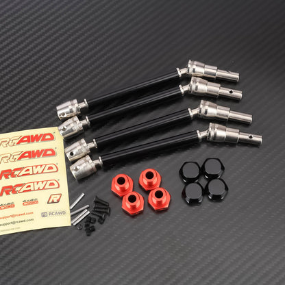 RCAWD ARRMA 4S 4PCS / Black RCAWD 158MM Alum Alloy CVD Slider Set With Drive Shaft For Arrma 1/8 Outcast Kraton Upgrade Parts