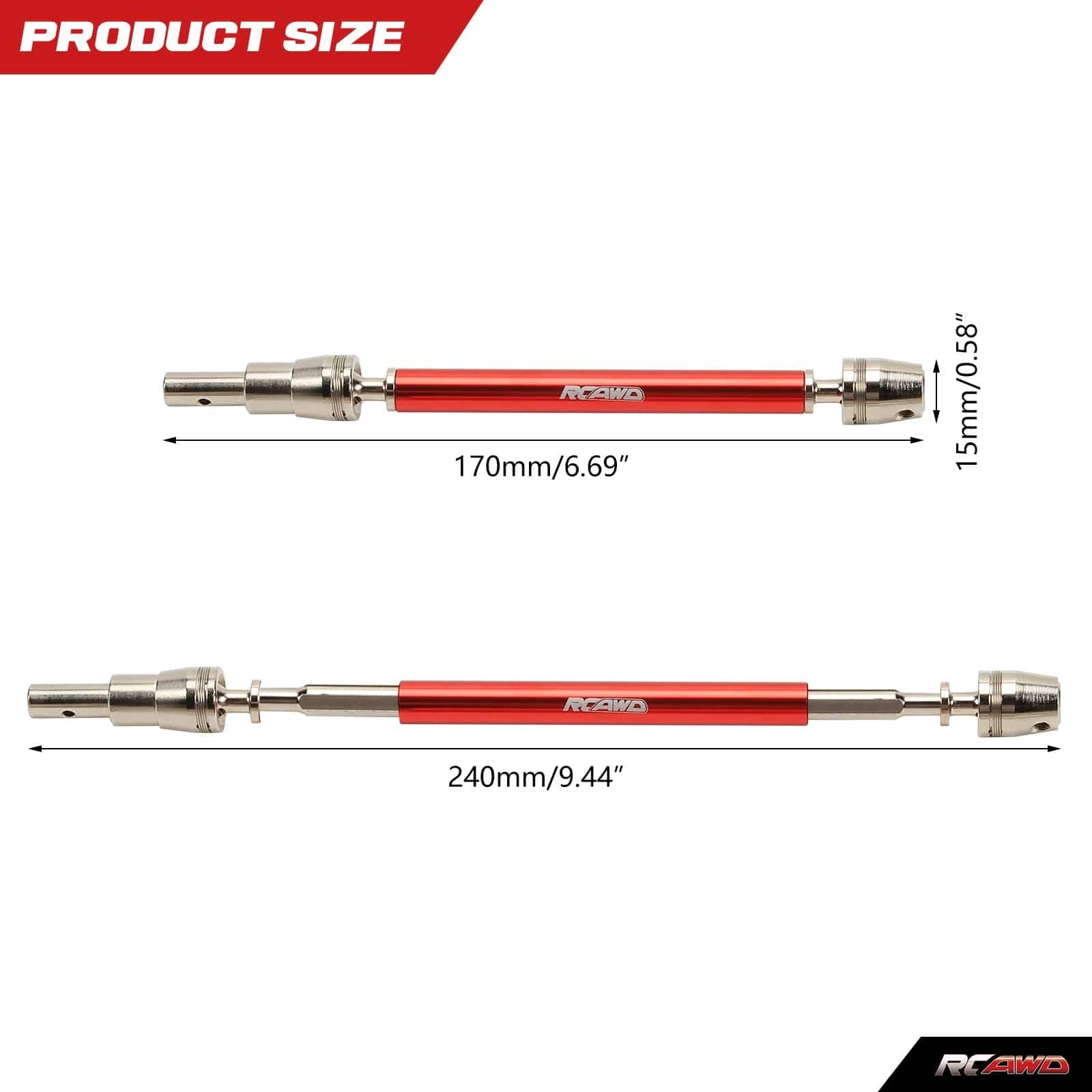 RCAWD ARRMA 4s Outcast Kraton V2 Upgrades Strengthen CVD driveshaft set 4pcs D2 - ARA311147 - RCAWD