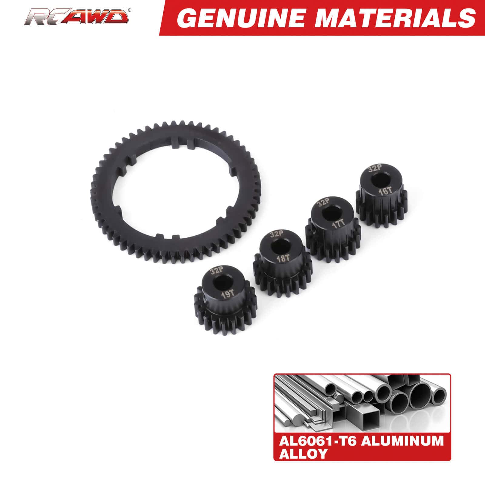 RCAWD ARRMA 4S RCAWD 57T 0.8 MOD Metal Center Diff Spur Gear with 16T 17T 18T 19T Motor Gears