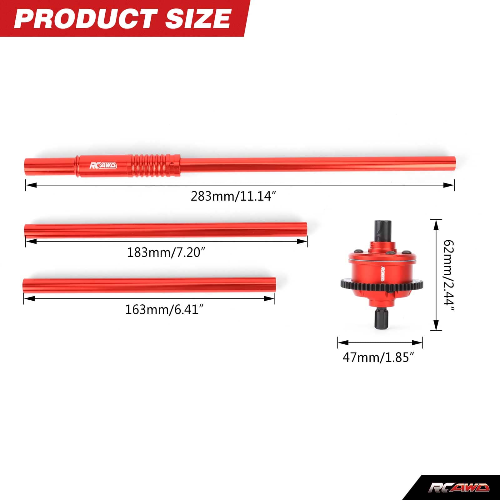 RCAWD ARRMA 4S RCAWD ARRMA 4S Center Differential Assembly Set With Driveshaft Motor Gear