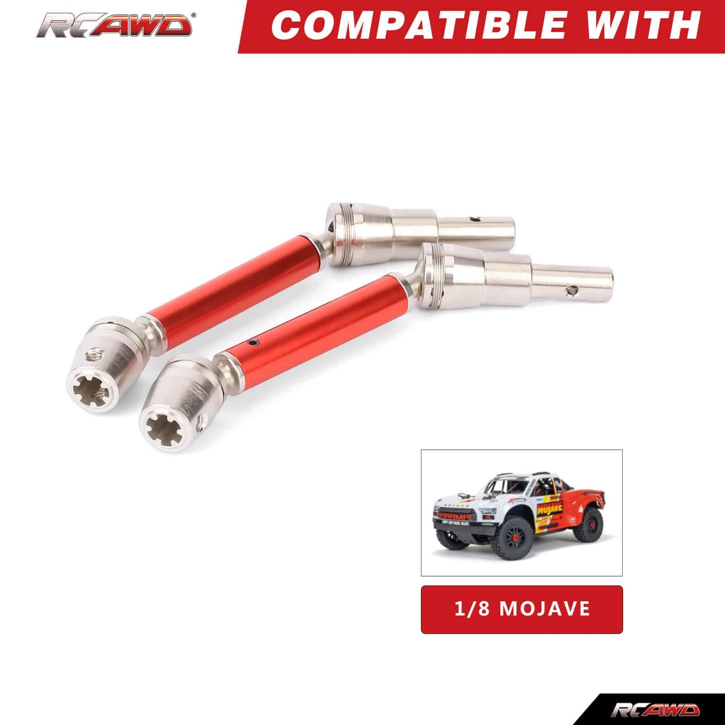 RCAWD ARRMA 4S RCAWD Arrma Mojave 127MM Alum Alloy CVD Slider Set With DriveShaft For Arrma 1/8 4S Upgrade Parts