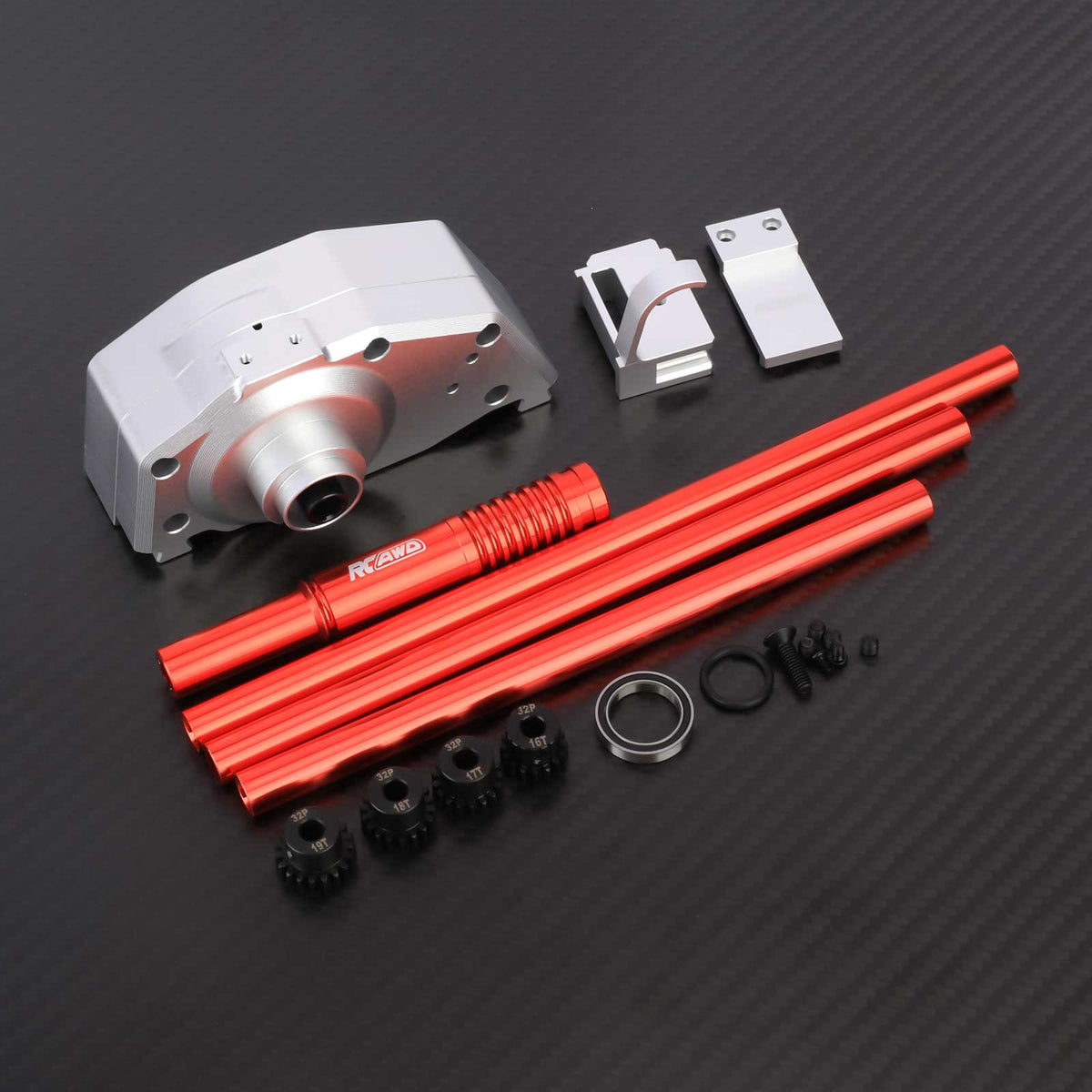 RCAWD ARRMA 4S Silver RCAWD ARRMA 4S Center Differential Assembly With Gearbox Driveshaft Motor Gear