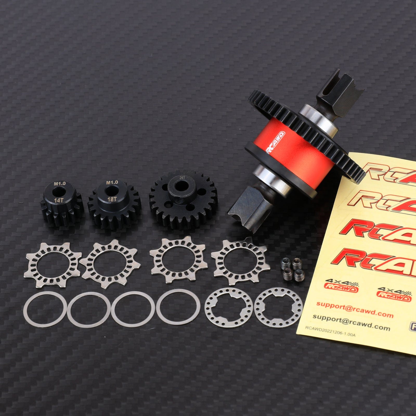 RCAWD ARRMA 6S 50T RCAWD Arrma 6S 41T 43T 46T 50T 52T Center Differential Assemblies Set Convertible Limited Slip