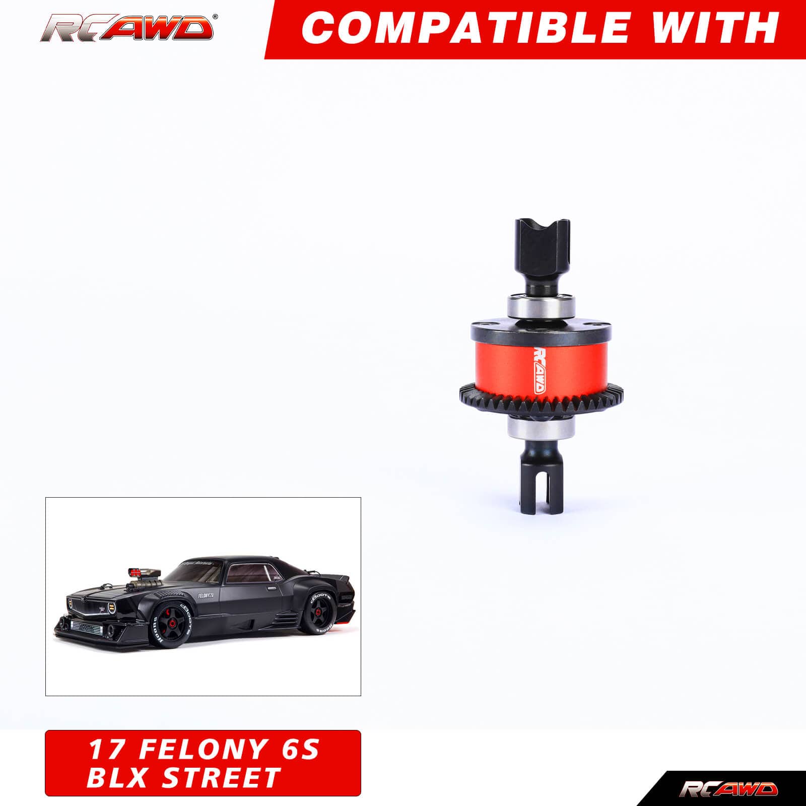 RCAWD ARRMA 6S A set RCAWD Arrma 6S Upgrades 38T Front Rear Diff Set with 9T Input Gear