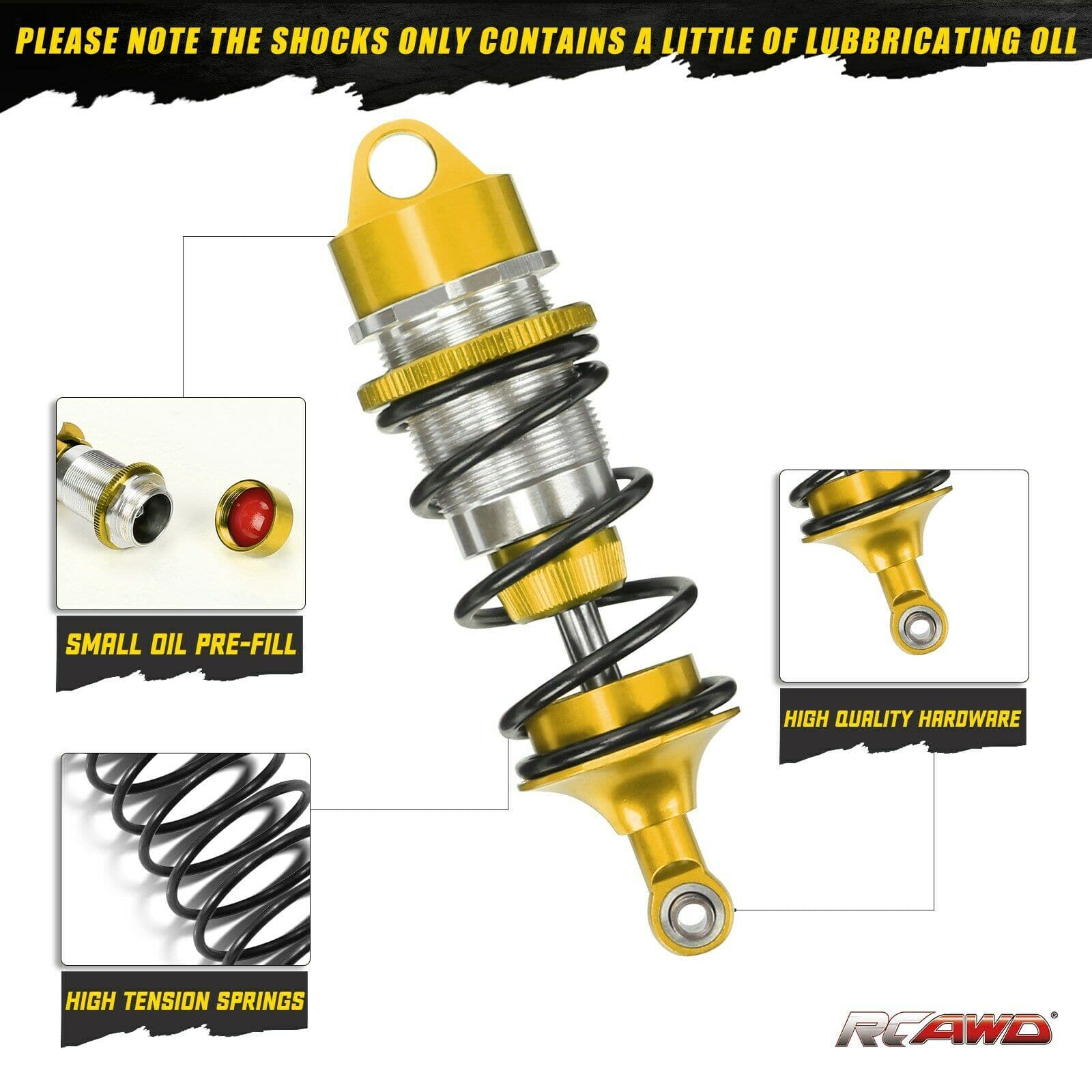 RCAWD Arrma 6S BLX Shocks ARA330627 for Felony Infraction Limitless - RCAWD