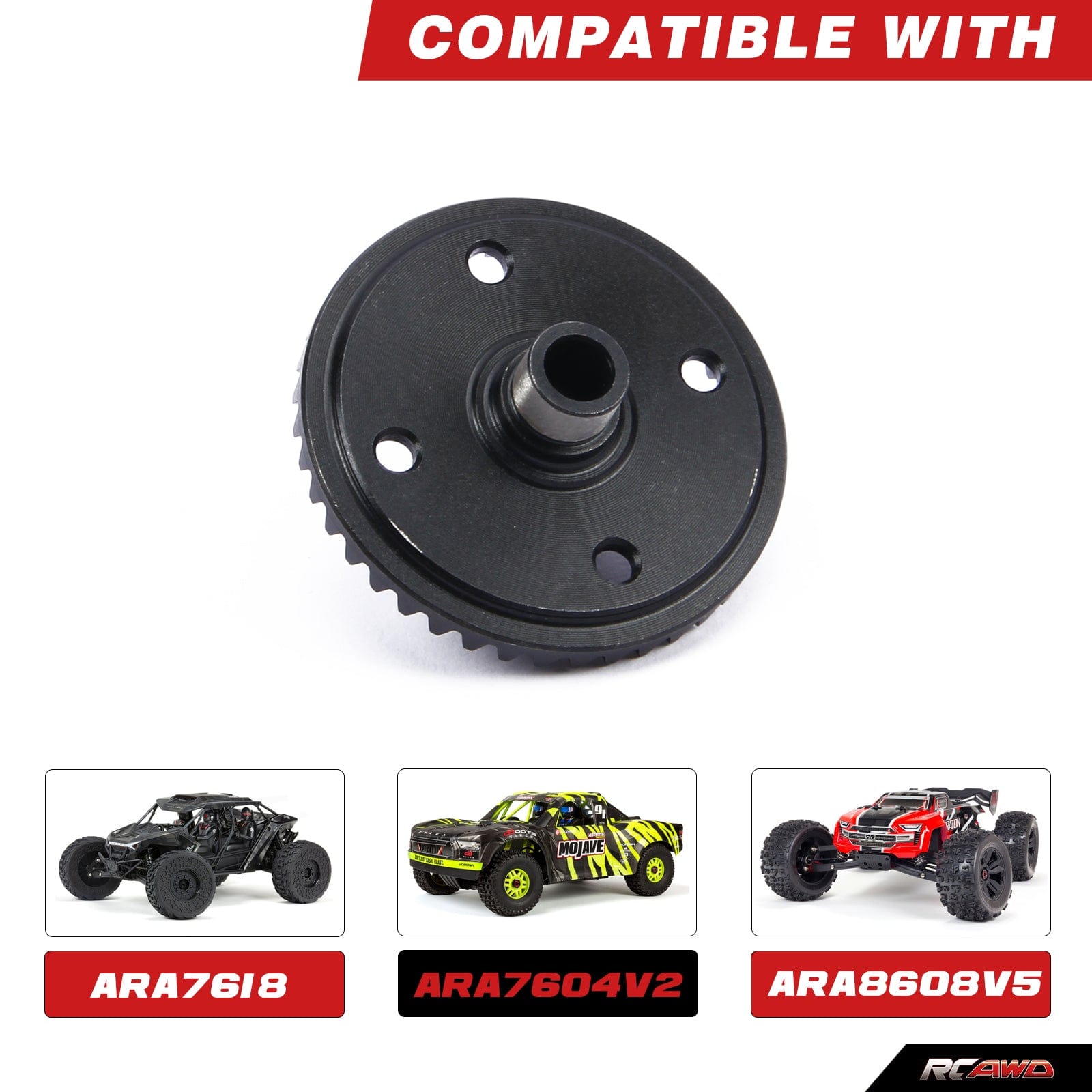 RCAWD ARRMA 6S Diff gear RCAWD Arrma 6s Upgrades 40CrMo steel 43T main diff gear spur gear spiral ARAC4008BL