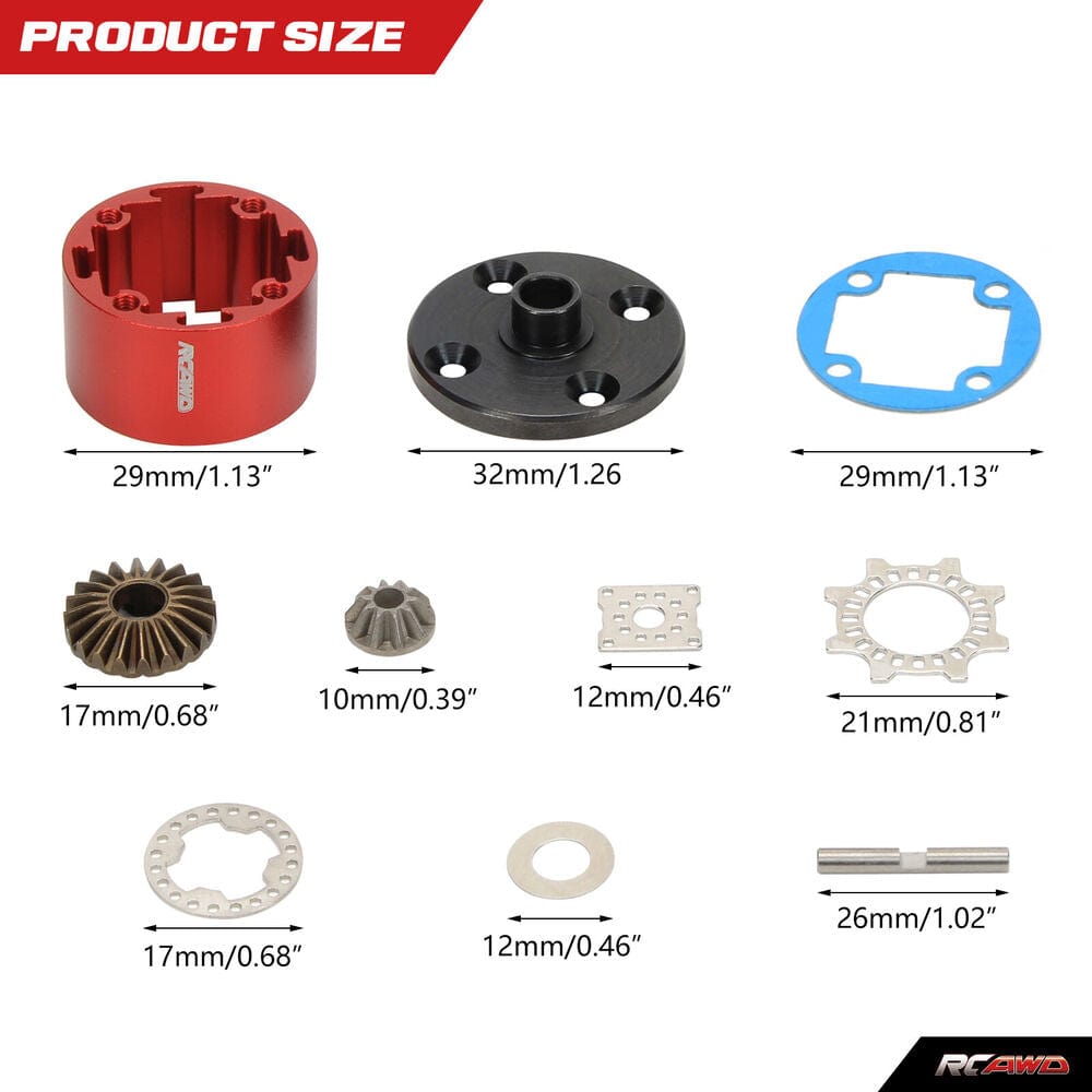 RCAWD Arrma 6s EXB upgrades F/R Diff Case (29MM) with Steel Gear Set for Mojave Kraton Outcast Talion - RCAWD