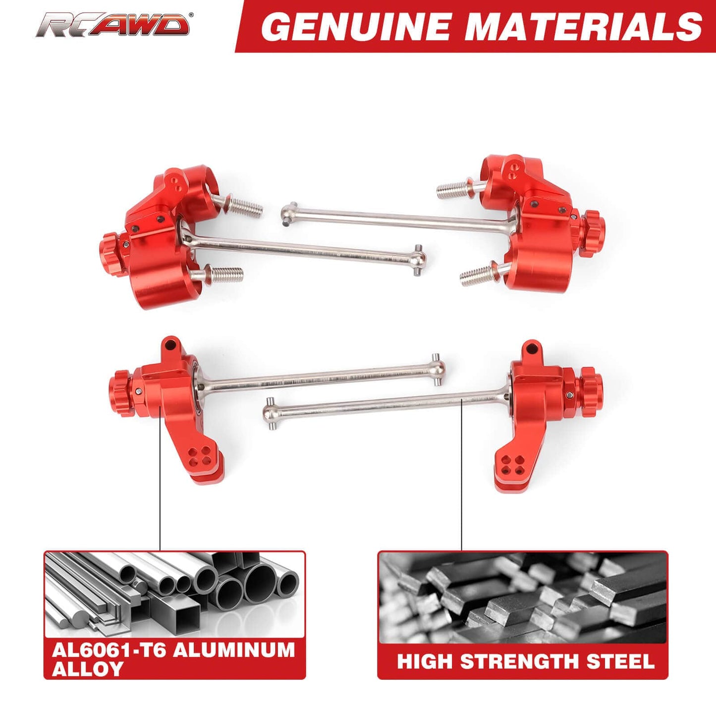 RCAWD ARRMA 6S RCAWD Alum Alloy Front Steering Knuckle Rear Hub Carrier Set For Arrma 1/7 1/8 6S Upgrade Parts